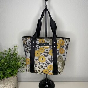 Vera Bradley Small Mesh Tote Bag Go Wild Floral Yellow Gray Utility Shoulder Bag